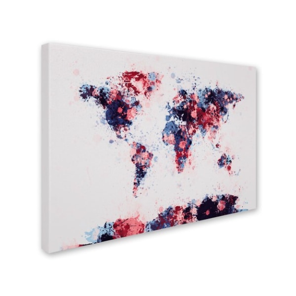 Michael Tompsett 'Paint Splashes World Map 3' Canvas Art,22x32